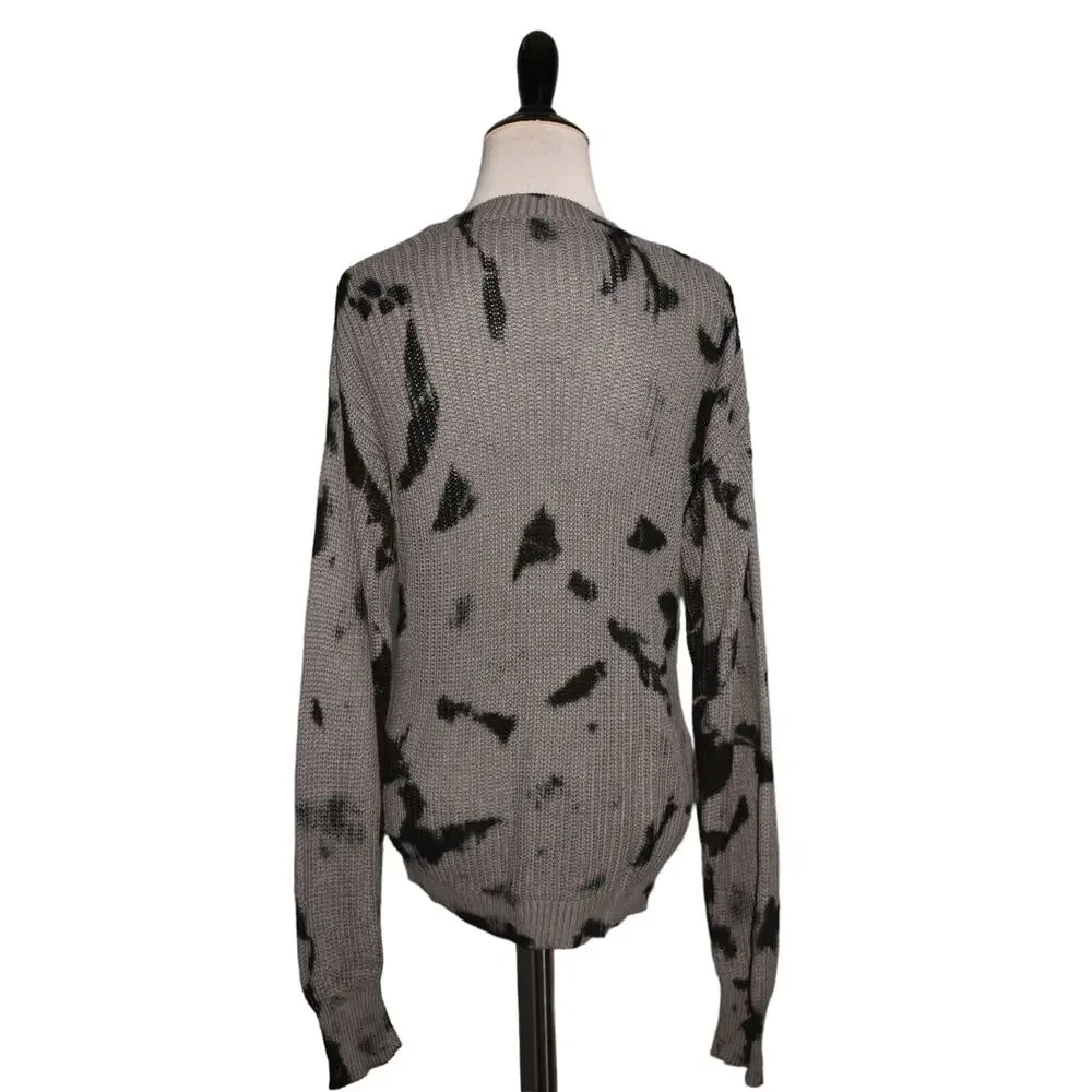 LISA RINNA COLLECTION NEW $65 Tie-Dye Pullover Sweater Smoke Medium - Picture 3 of 3